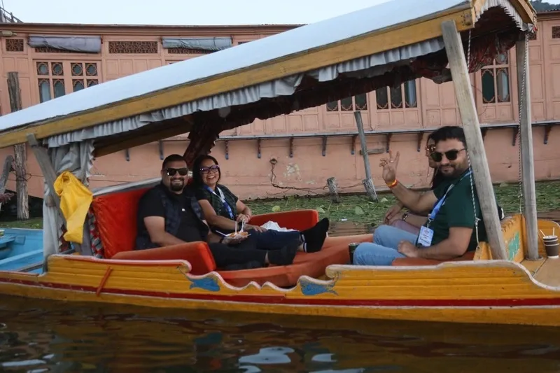 Dal Lake and traditional houseboats in Srinagar